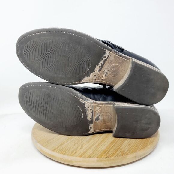 Miz Mooz Lyric Bootie Womens 38‎ Black Leather Zip Biker Moto Shootie Boho Shoes - Picture 11 of 12